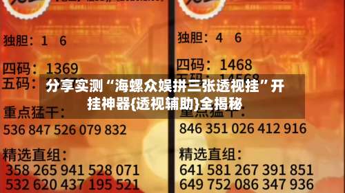 分享实测“海螺众娱拼三张透视挂”开挂神器{透视辅助}全揭秘-第2张图片