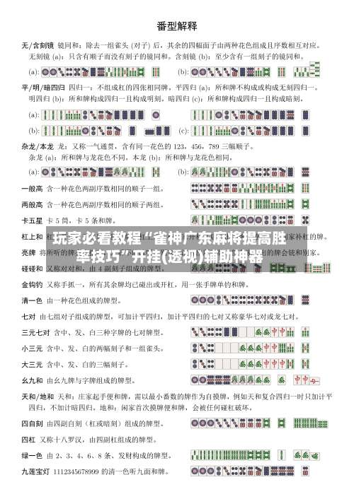 玩家必看教程“雀神广东麻将提高胜率技巧”开挂(透视)辅助神器-第1张图片