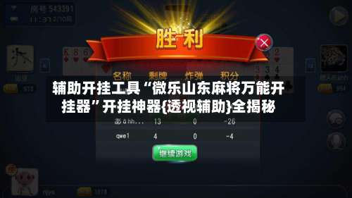 辅助开挂工具“微乐山东麻将万能开挂器	”开挂神器{透视辅助}全揭秘-第1张图片