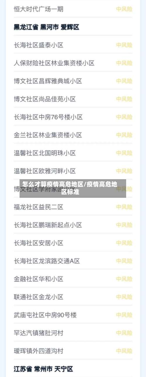 怎么才算疫情高危地区/疫情高危地区标准-第1张图片
