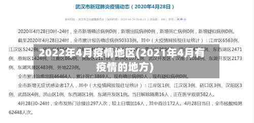 2022年4月疫情地区(2021年4月有疫情的地方)-第1张图片