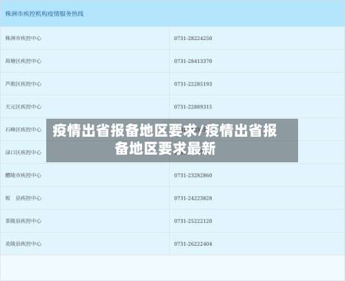 疫情出省报备地区要求/疫情出省报备地区要求最新-第1张图片