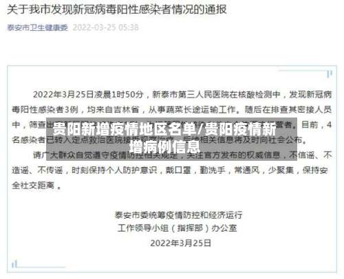 贵阳新增疫情地区名单/贵阳疫情新增病例信息-第1张图片