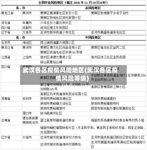 武汉各区疫情风险地区(武汉各区疫情风险等级)-第1张图片
